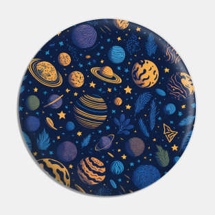 Space, Planets and Stars Pin