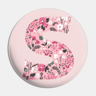 Floral Letter s Pin