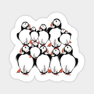 Puffin family pattern Magnet