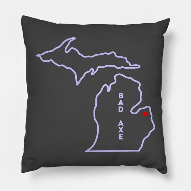 Bad Axe MI Love (Lavendar) Pillow by TorrezvilleTees