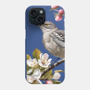 Northern Mockingbird Surrounded by Apple Blossom Phone Case