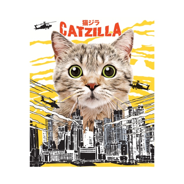 Catzilla Funny Cat T-Shirt - Gift for Cats Lovers by Essinet