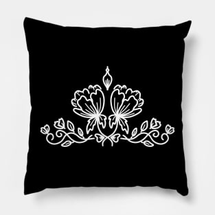 Floral line art Pillow