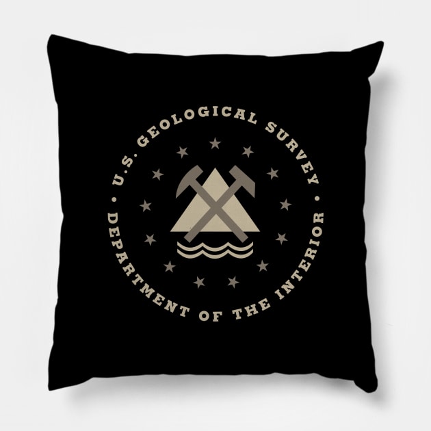 USGS Geological Survey Seal by © Buck Tee Originals Pillow by Buck Tee