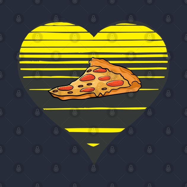 Pizza lover, sunset heart. Professional pizza eater and food glutton person gift by alcoshirts