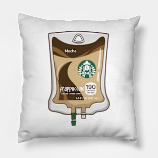 Mocha Iced Coffee IV Bag for medical and nursing students, nurses, doctors, and health workers who are coffee lovers Pillow