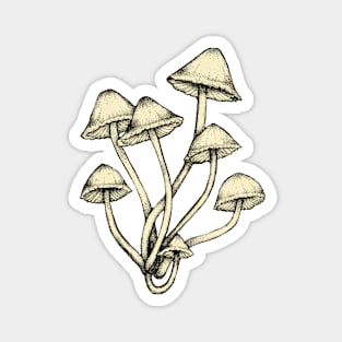 Tall Mushrooms || Black and White Design Magnet