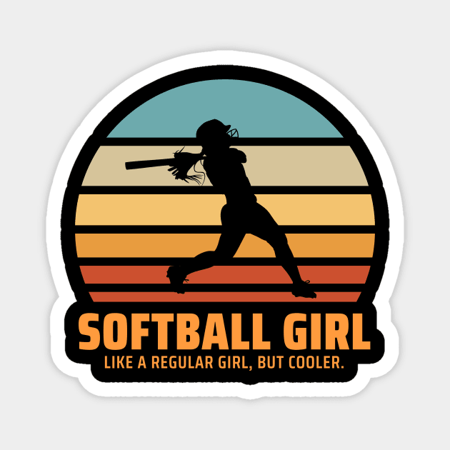 softball girl Magnet by meihera artworks
