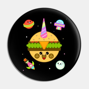 Planet Cheeseburger Unicorn Pin