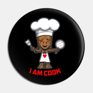 Cute Alien Adorable Chef Cook Cooking Superhero Pin