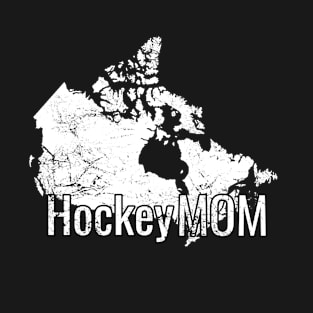 Hockey Mom in Wintery White Canada T-Shirt