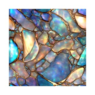 Holographic Opal Stones Textured Background T-Shirt