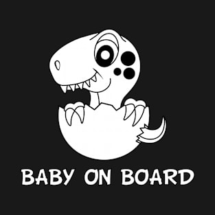 Baby on board cute dino T-Shirt