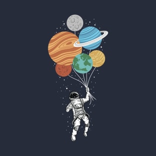 Astronaut holding Plant Balloons T-Shirt