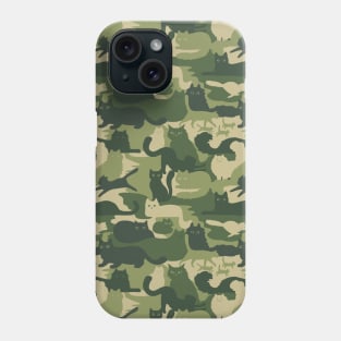 Camouflage Cats Pattern | Green Camo for Cat Lovers Phone Case