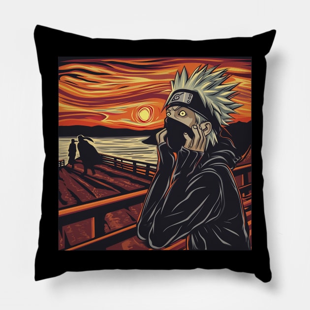 kakashi scream Pillow by Ninja banana