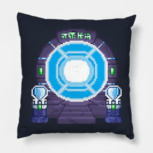 Pixel Art Ancient Gate clear Pillow