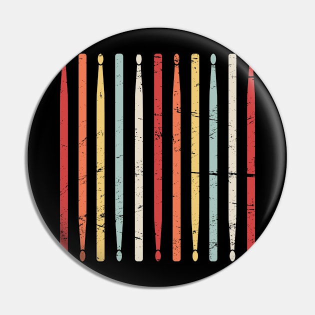 Retro Drum Sticks | Marching Band Percussion Pin by MeatMan