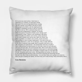 Cory Doctorow Quotes Pillow