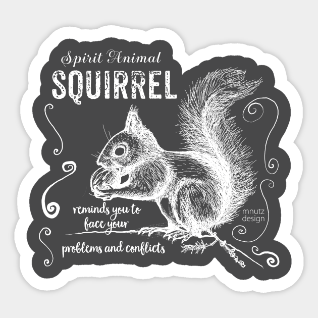 Spirit animal - Squirrel white - Squirrel - Sticker | TeePublic Spirit animal - Squirrel white - Squirrel - Sticker | TeePublic