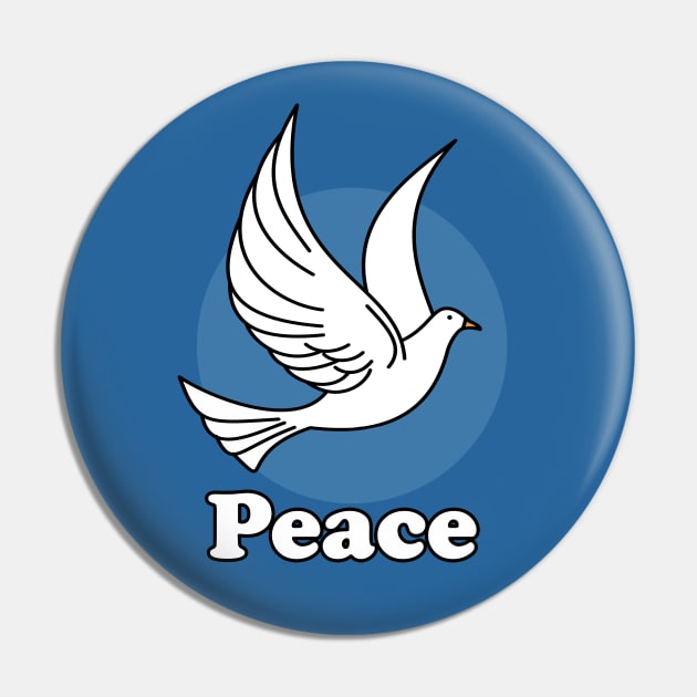 White Dove Peace Symbol Pin by SandraKC