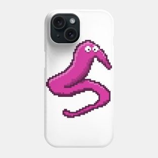 Pink Fuzzy Worm On A String Meme Pixel Art Phone Case