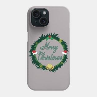 Merry Christmas, Christmas wreath Phone Case