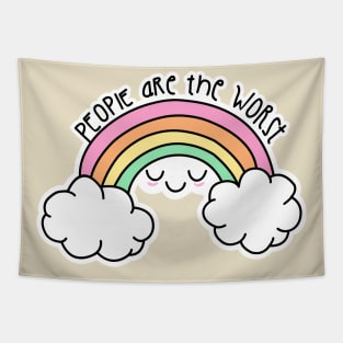 People Are The Worst Rainbow Funny Face Tapestry