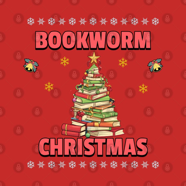 Bookworm Christmas Tree books by VisionDesigner