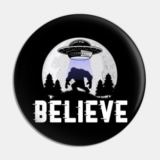 Awesome Believe in Aliens Bigfoot & UFOs Pin