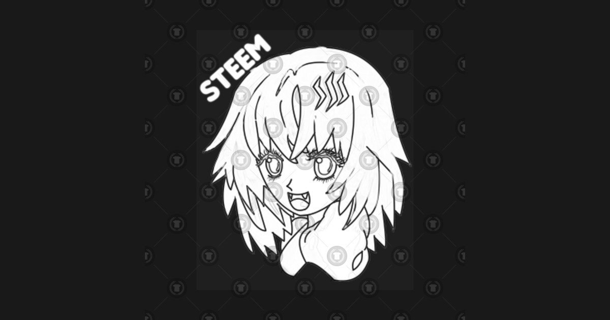 Steem Anime Girl Black And White - Anime - Kids Hoodie | TeePublic UK