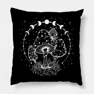 Mushroom Faerie with Moon Phases Pillow