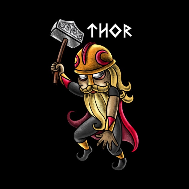 Thor - God of Strength and Thunder! Norse Mythology Design for Vikings and Pagans! by Holymayo Tee