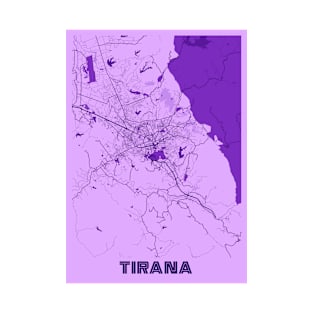 Tirana - Albania Lavender City Map T-Shirt