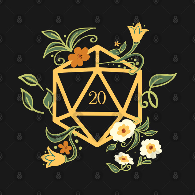 Polyhedral D20 Dice for Plant Lovers - Dungeons And Dragons - T-Shirt