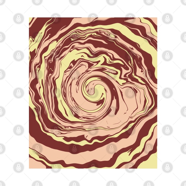 Boho Liquid Swirls Retro Pattern by Jennggaa