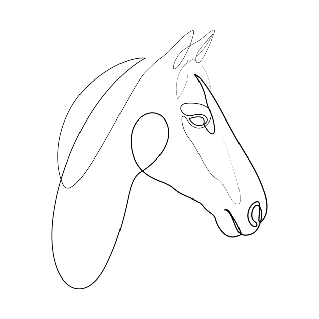 One line horse - H3 by addillum