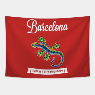 BARCELONA GAUDI LIZARD - Red Tapestry