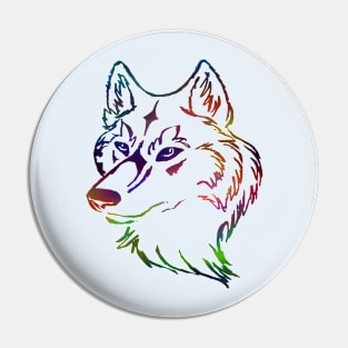 Wolf Multicolor Pin