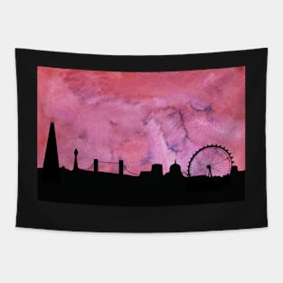 London Skyline Pink Mini Tapestry