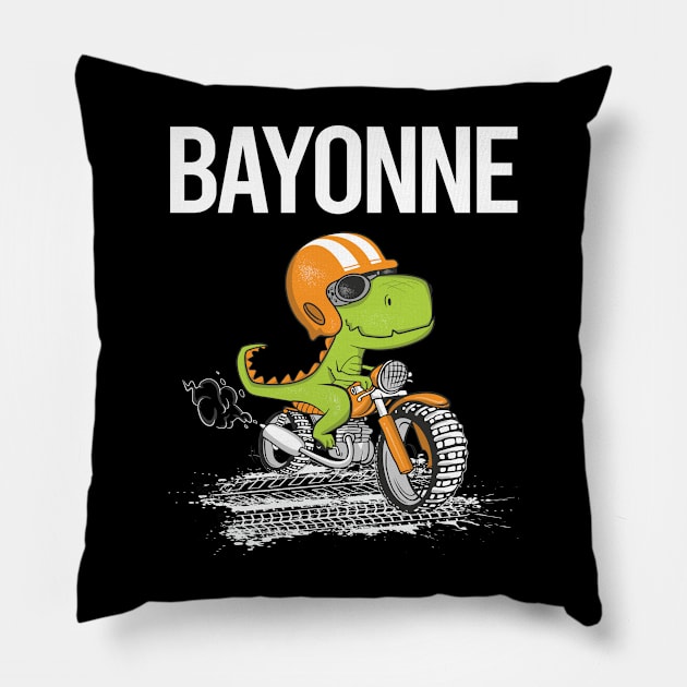 Biking Dinosaur Bayonne Pillow by flaskoverhand