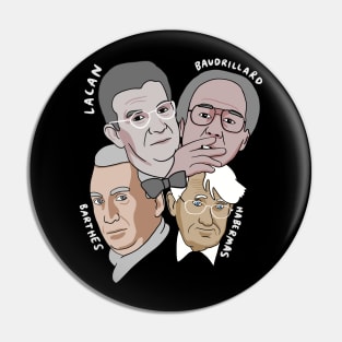 Barthes Habermas Baudrillard and Lacan - Philosophy Pin