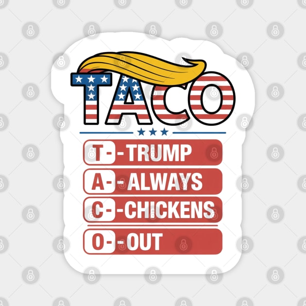 Trump-Always-Chickens-Out Magnet by Creatifly Graphic Tees