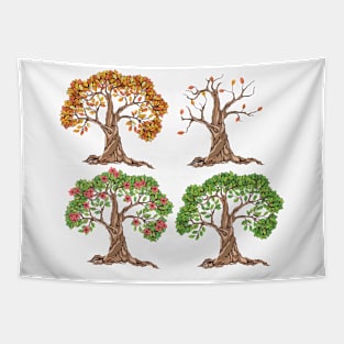 Four Seasons Trees Tapestry