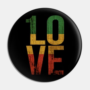 1 Love One Love Roots Rock Reggae Rasta Design Pin