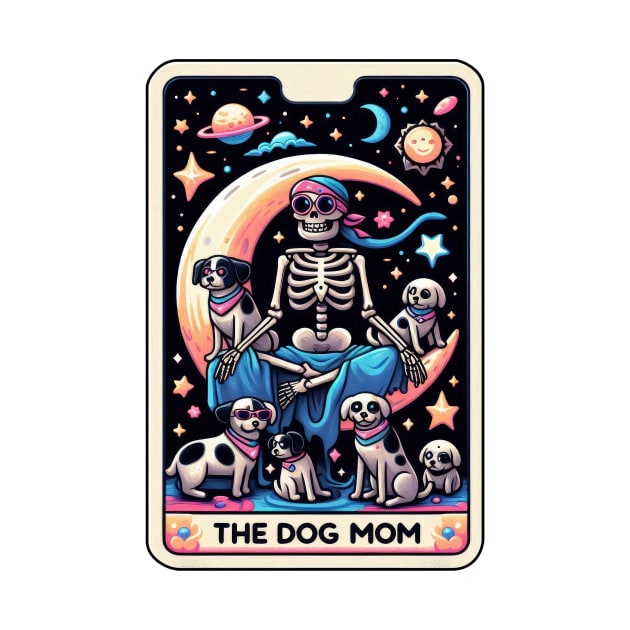 The Dog Mother Funny Tarot Skeleton Moon Astrology by ThatVibe