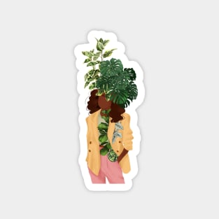 Plant Head, Girl Illustration 13 Magnet