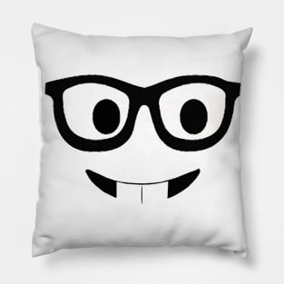 Emoji Shirt Costume Buck Teeth Emoji Nerd Glasses Pillow