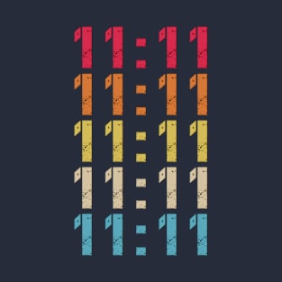 Angel Number 11:11 Time Retro Vintage Distressed Design T-Shirt