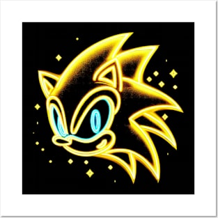 Super Sonic Hyper Knuckles glow black Art Print for Sale by AmaDeviant